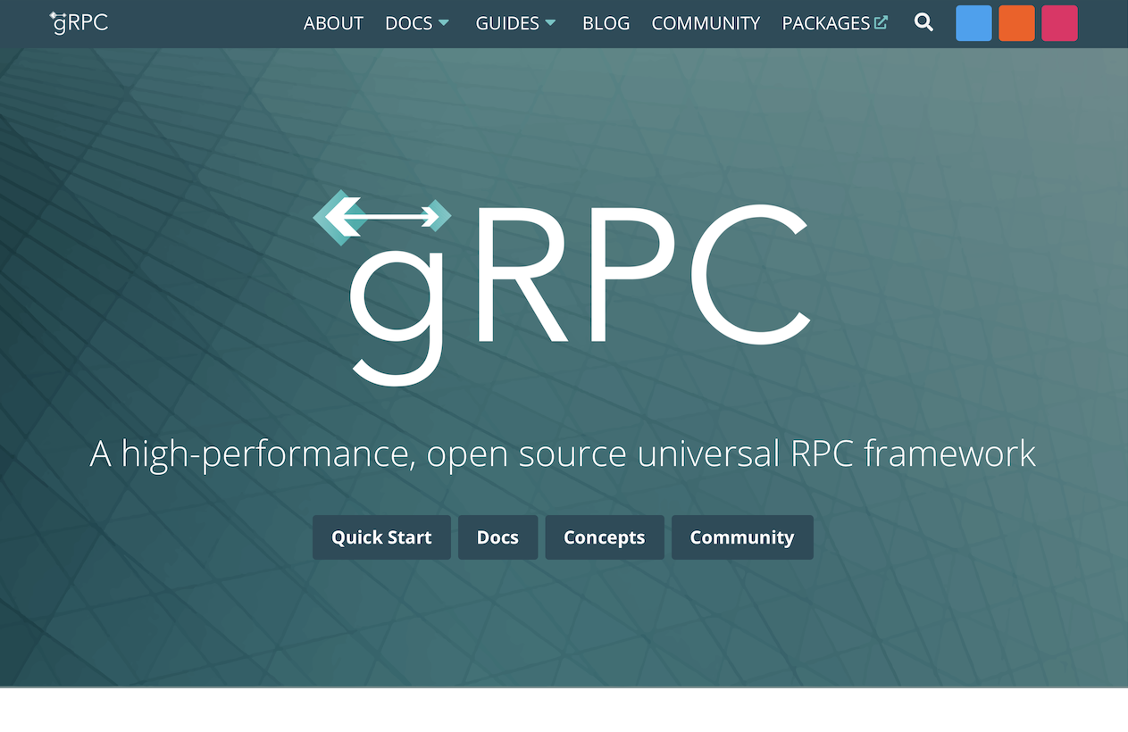 図1 gRPCのWebサイト