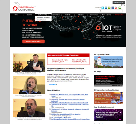 Industrial Internet Consortium（IIC）の Webサイト