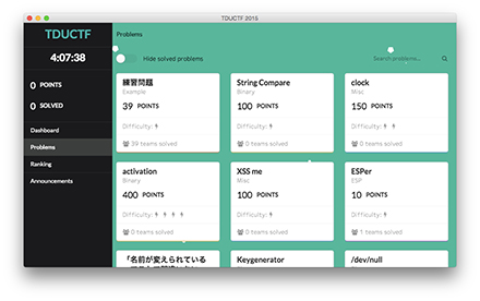 TDUCTFで使われるスコアサーバのクライアントアプリ