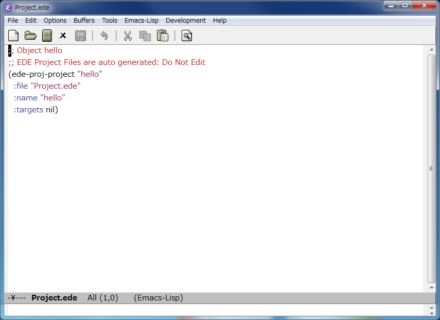 図4 プロジェクトを作成すると、ディレクトリ内に「Project.ede」という設定ファイルが作成される