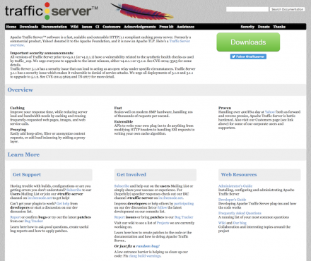 図1 Apache Traffic ServerのWebサイト