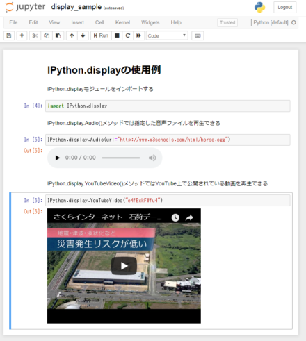 図34 IPython.displayモジュールではさまざまなデータを表示できる