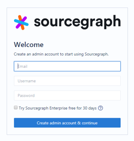 図2 Sourcegraphの「Welcome」画面