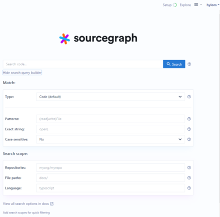 図20 Sourcegraphのトップ画面