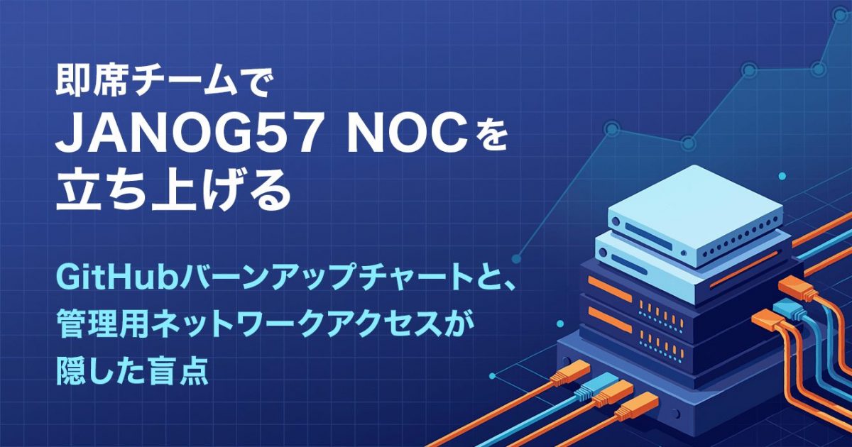 即席チームでJANOG57 NOCを立ち上げる。GitHubバーンアップチャートと
